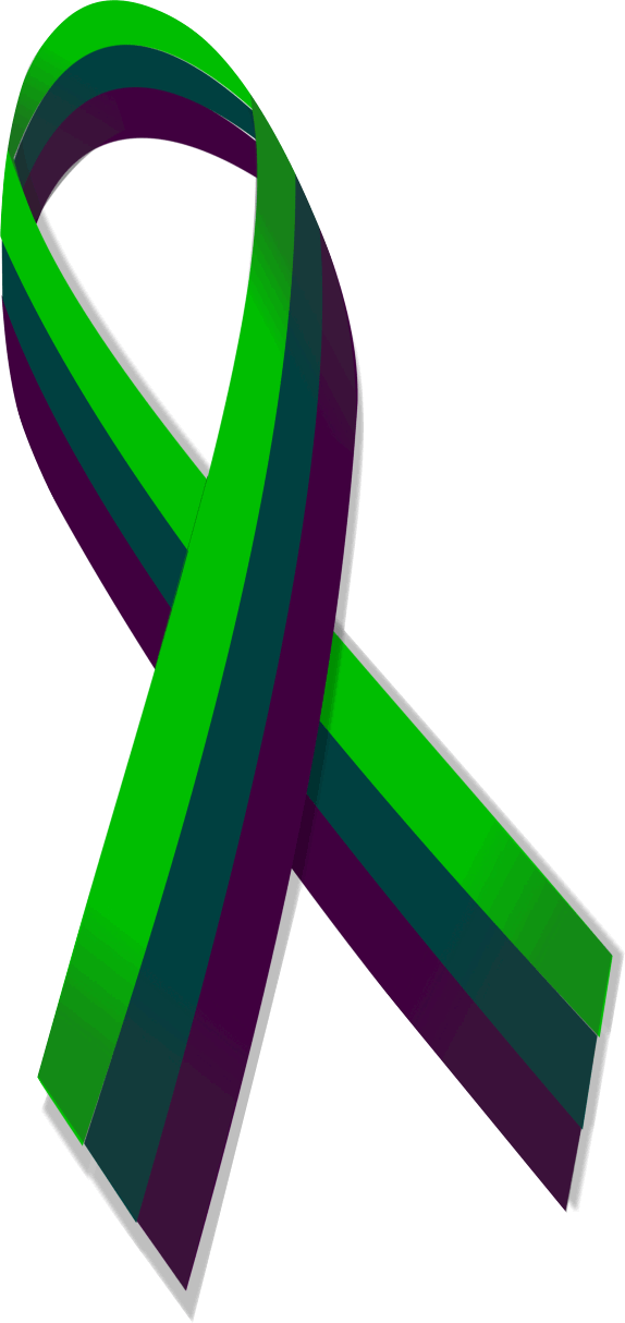 Medullary Sponge Kidney Awareness Ribbon Blue And Green Awareness