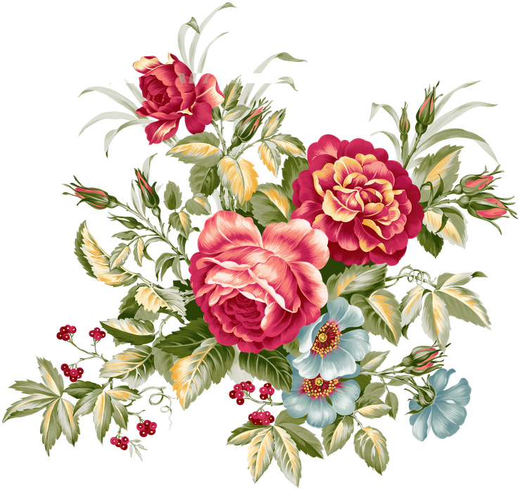 La Verdad, La Verdad, Me Gustan Mas Las Flores Vintage, - Vector Flower Bouquet Png (800x739), Png Download