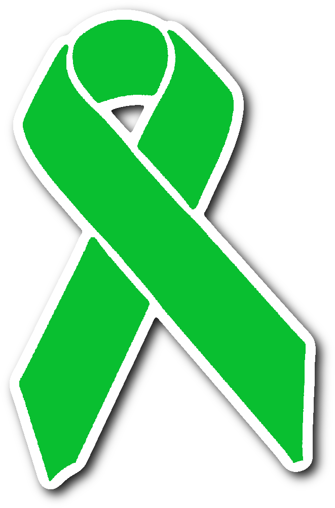 Green Awareness Ribbon Sticker - Black Awareness Ribbon (1064x1064), Png Download