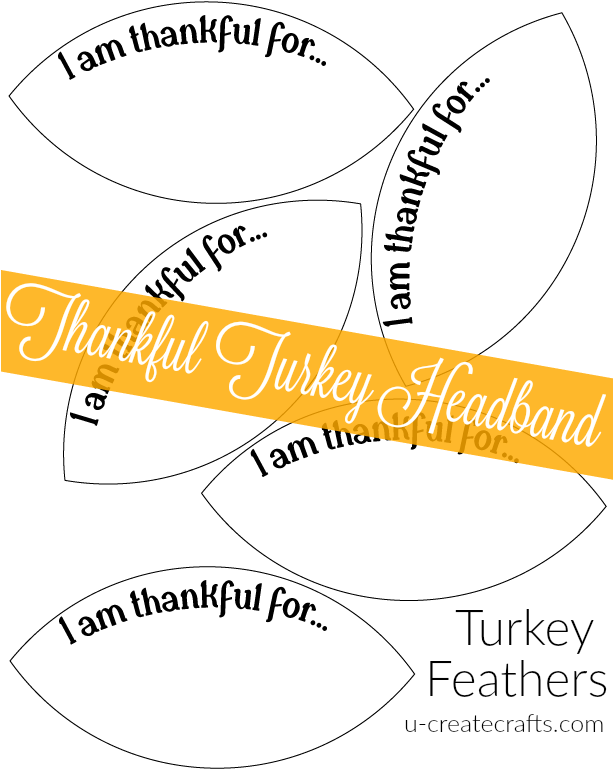 Turkey Headband U Createcrafts - Turkey Thankful (612x792), Png Download
