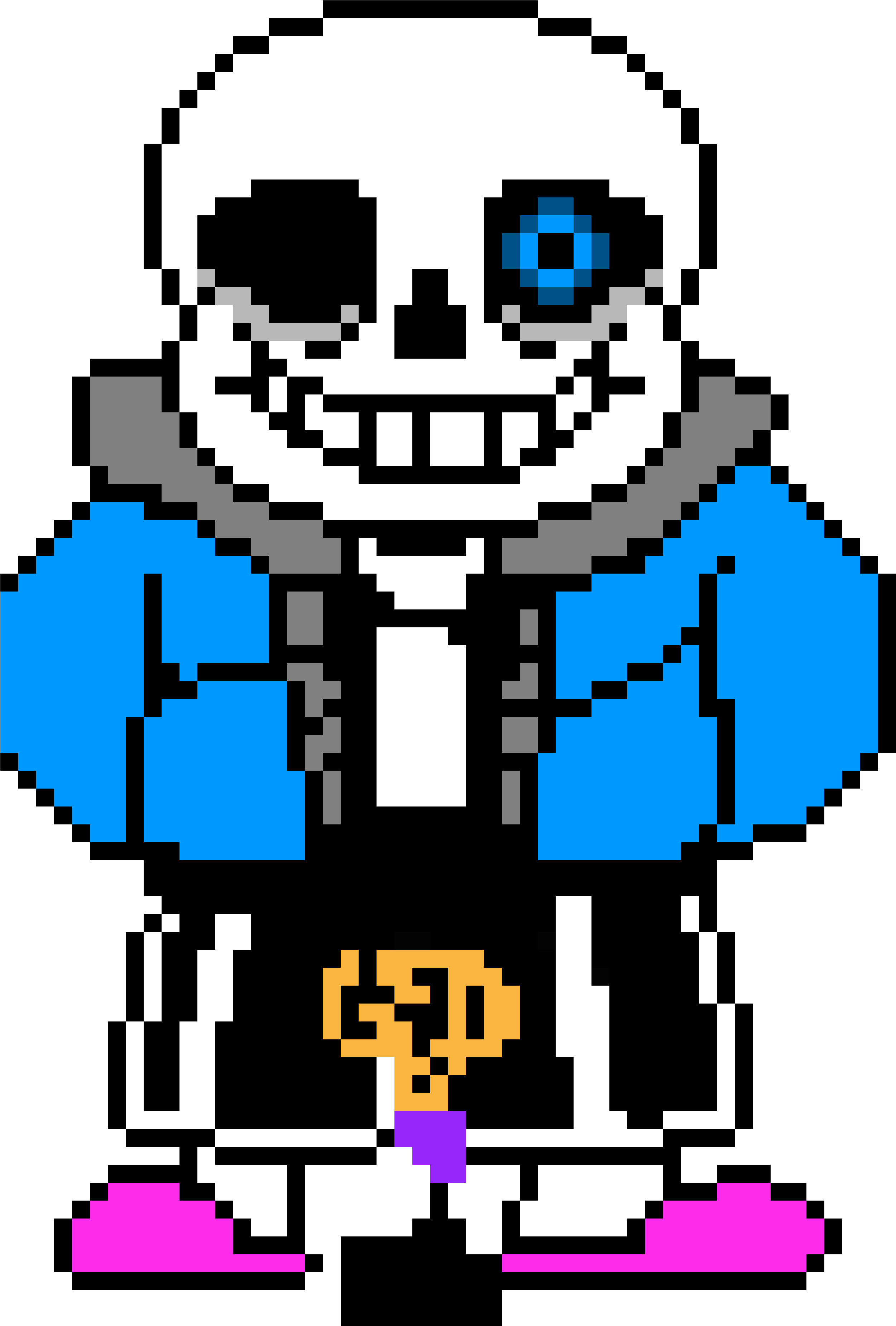 Wanna Get A Dick Slap - Sans Battle Sprite Colored (2550x3800), Png Download