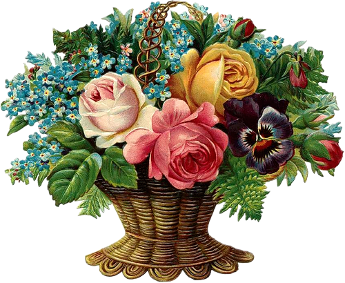 Flores Vintage, Vitorianas, Em Png, Ideal Para Colagens - Victorian Period Floral Design (500x410), Png Download