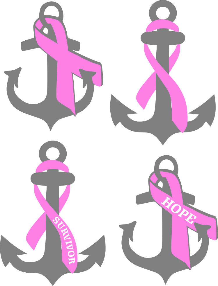 Anchor Awareness Ribbon Svg Cut File Freeuse - Cancer Ribbon Svg (749x985), Png Download