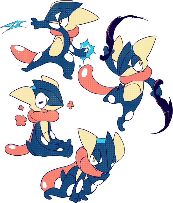 Pokemon Doodle Greninja Pkmnjerome Trying To Find A - Ash Greninja So Cute (500x570), Png Download