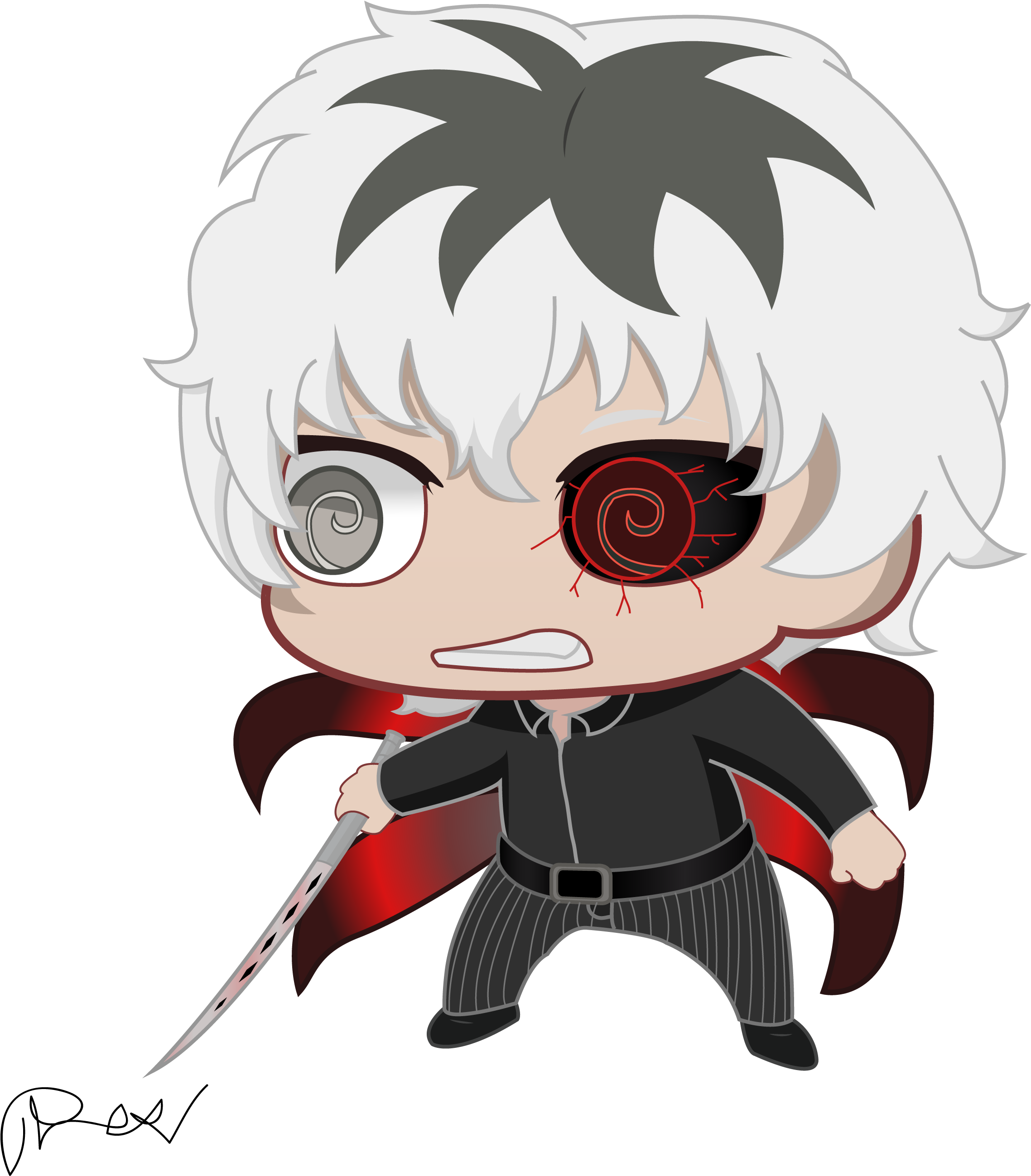 Fan Art As - Tokyo Ghoul Re Chibi (3000x3000), Png Download