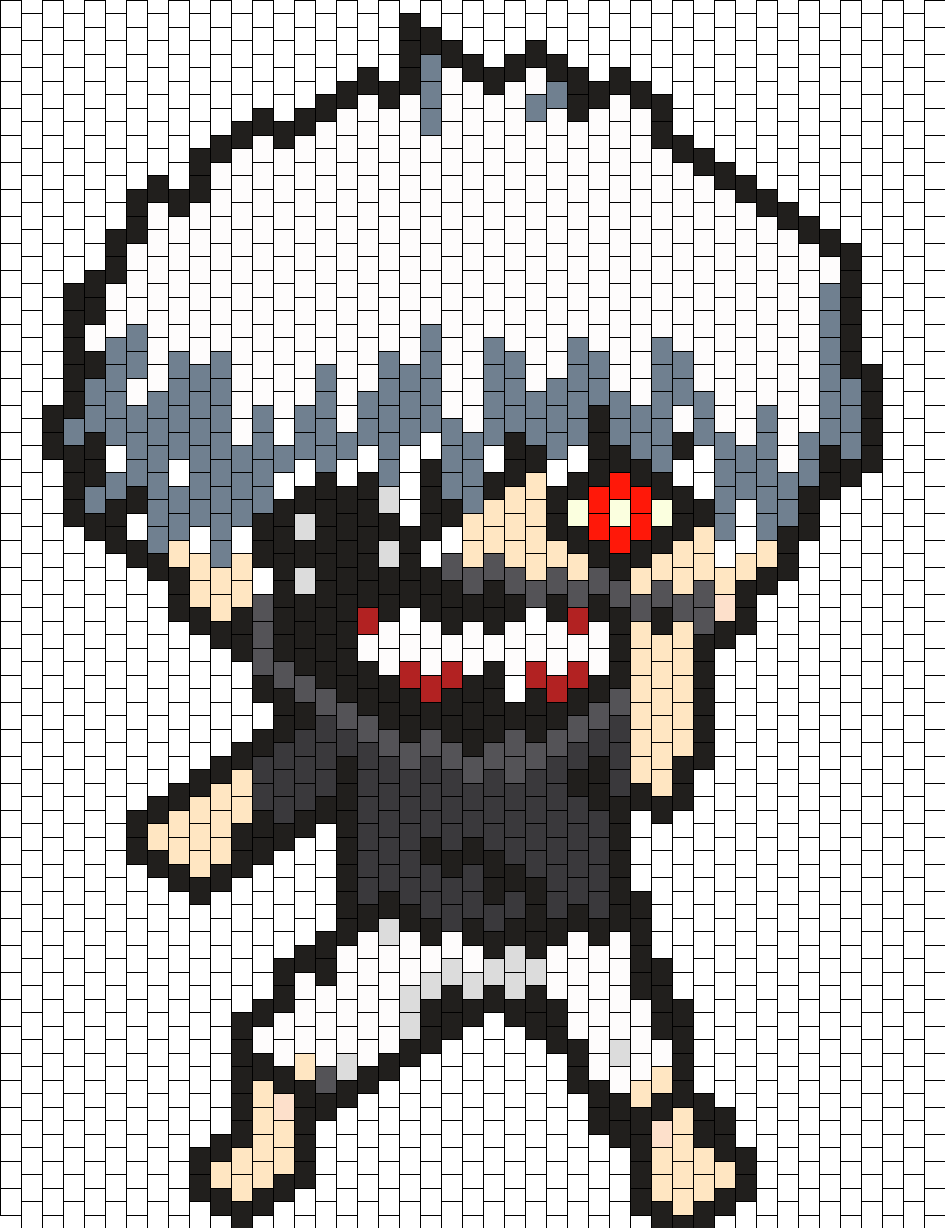 Tokyo Ghoul Kaneki Bead Pattern - Tokyo Ghoul Pixel Art Minecraft (945x1228), Png Download