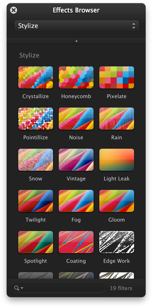 Fill The Background Layer With Black, And Then Add - Effects Browser On Pixelmator (536x1070), Png Download