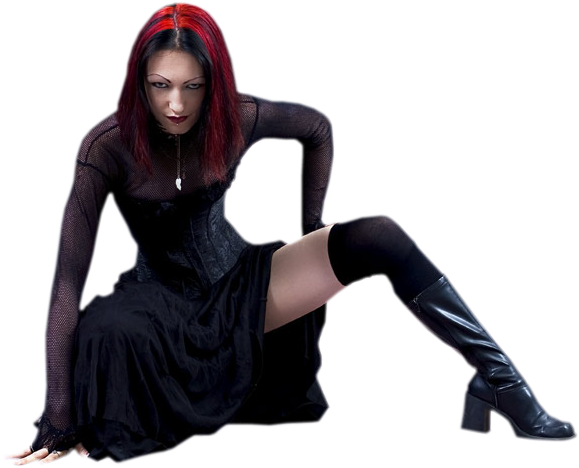 Share This Image - Gothic Girl Png (591x497), Png Download