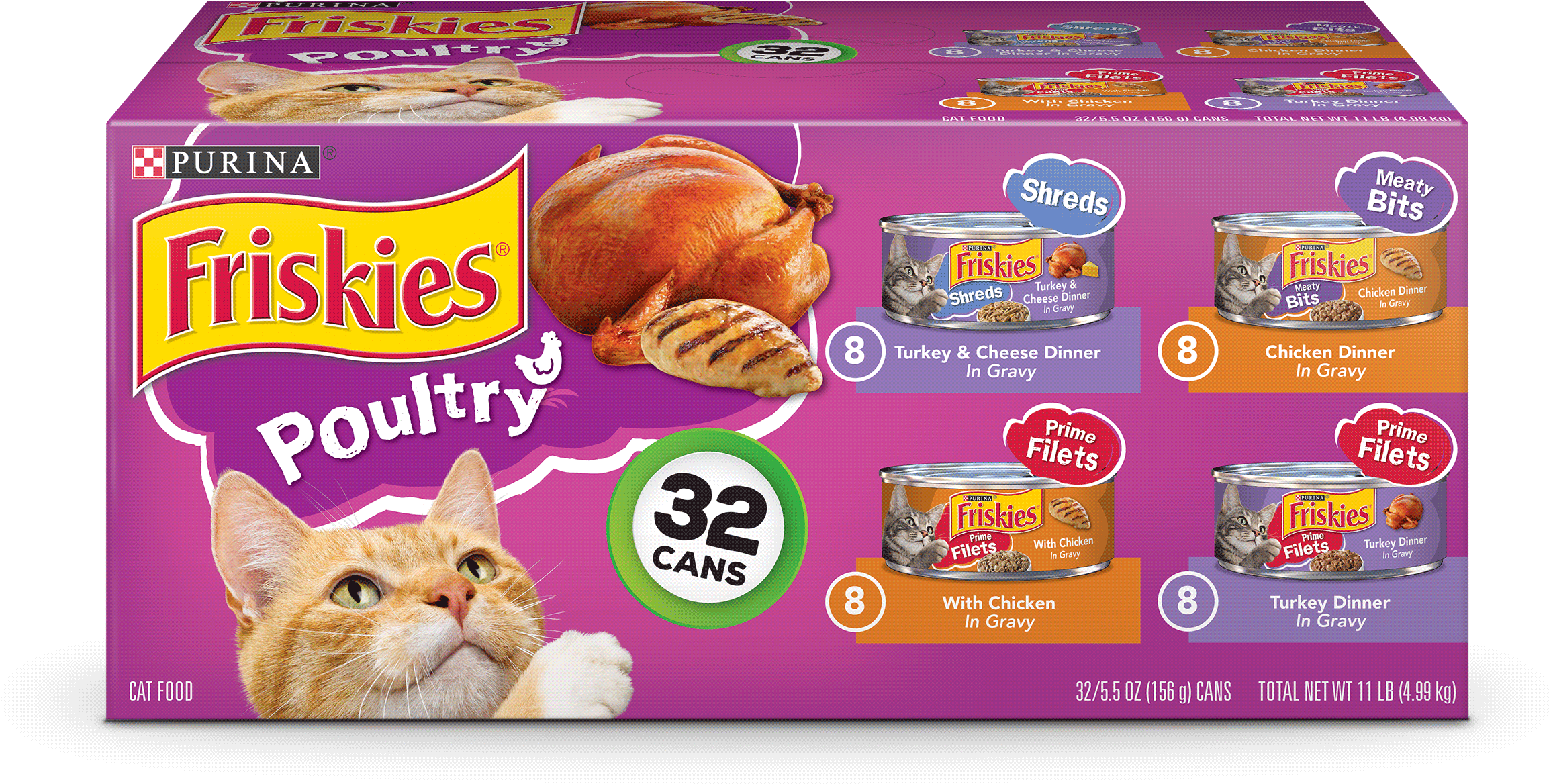 Purina Friskies Poultry Adult Wet Cat Food Variety - Friskies Funtastix Snacks Cheese & Bacon (2400x2400), Png Download