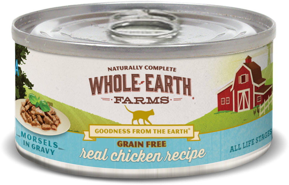 Whole Earth Farms Grain Free Chicken Morsels In Gravy - Whole Earth Farms Grain Free Real Chicken (1000x1000), Png Download
