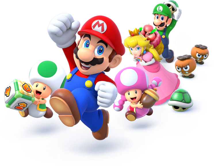 Waluigi Character Art Mario Character Art - Mario Party Star Rush Nintendo 3ds (744x577), Png Download