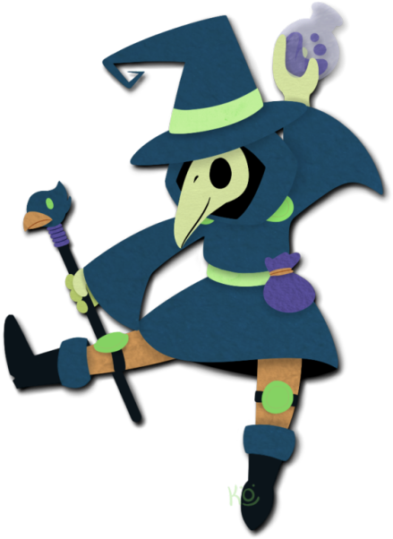 Tried Out A New Paper Cutout Style With A Cute Plague - Drawing (500x640), Png Download