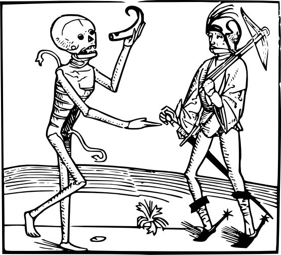 Death Clipart Black Plague - Black Death Coloring Page (555x504), Png Download