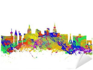 Watercolor Art Print Of The Skyline Of Las Vegas Nevada - Art Print: Chris2766's Watercolor Art Print (400x400), Png Download