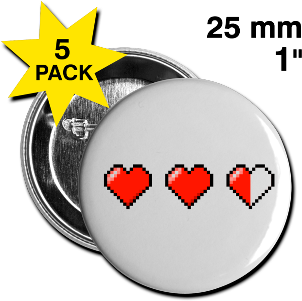 Pixel Hearts Png - 1961 Corvette C1 Button (650x650), Png Download