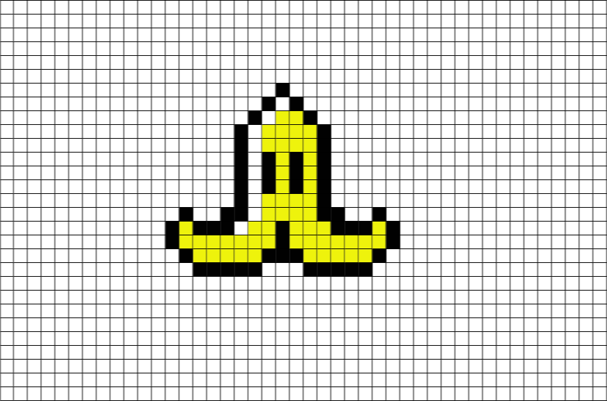 Mario Kart Banana Pixel Art - Pixel Art Mario Kart (880x581), Png Download
