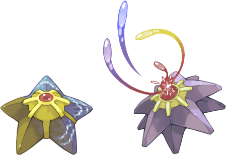 1472512517248 - Staryu And Starmie (465x325), Png Download