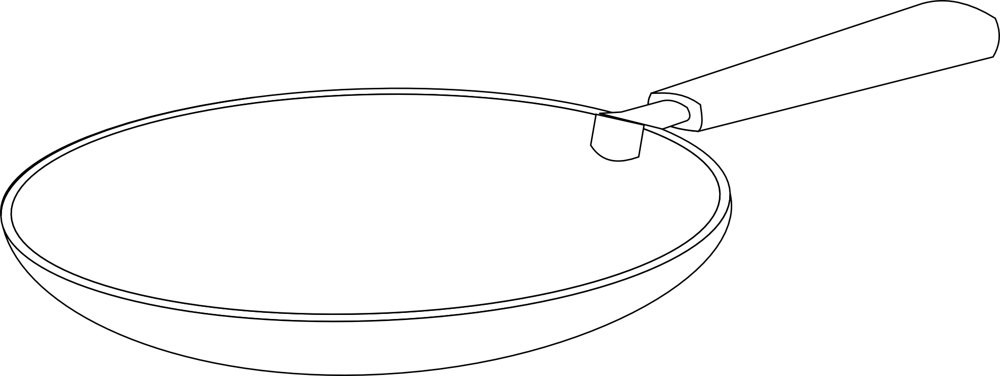 Frying Pan Black White - Black And White Frying Pan (1979x745), Png Download