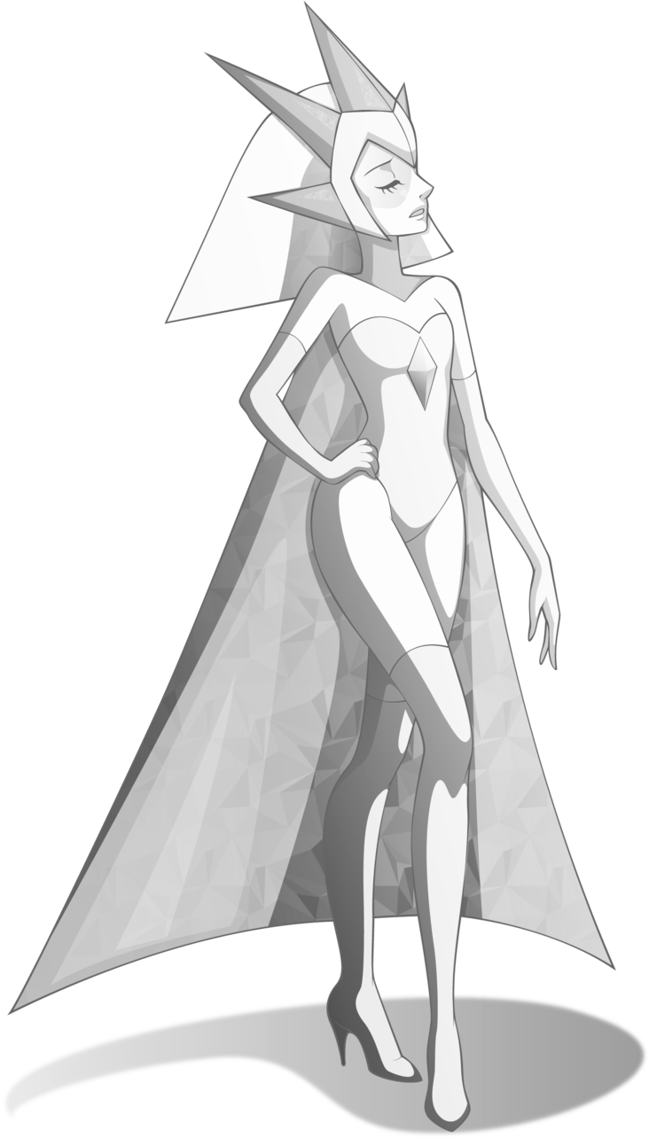 Black And White Line Art Fictional Character Sketch - Steven Universe White Diamond Fanart (800x1353), Png Download