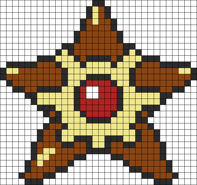 Starmie Pokemon Perler Bead Images - Perler Bead Patterns Staryu (673x631), Png Download