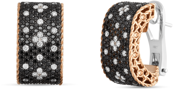 Roberto Coin Venetian Princess Black And White Diamond (1000x1000), Png Download