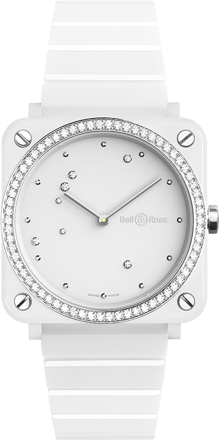 Bell & Ross Br S White Ceramic (585x1050), Png Download