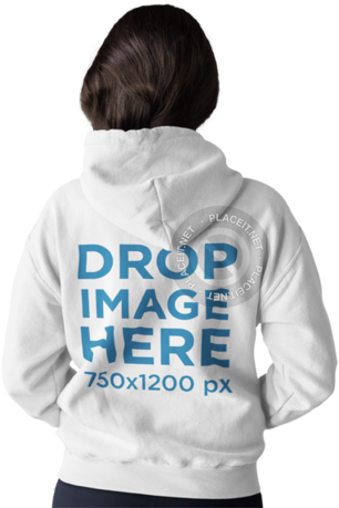 Back Of A Woman Wearing A Pullover Hoodie Template - Hoodie (640x480), Png Download
