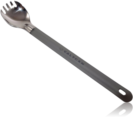 Valtcan Titanium Spork Long Handle Polished Bowl - Ratchet 1 2 Urrea (530x479), Png Download