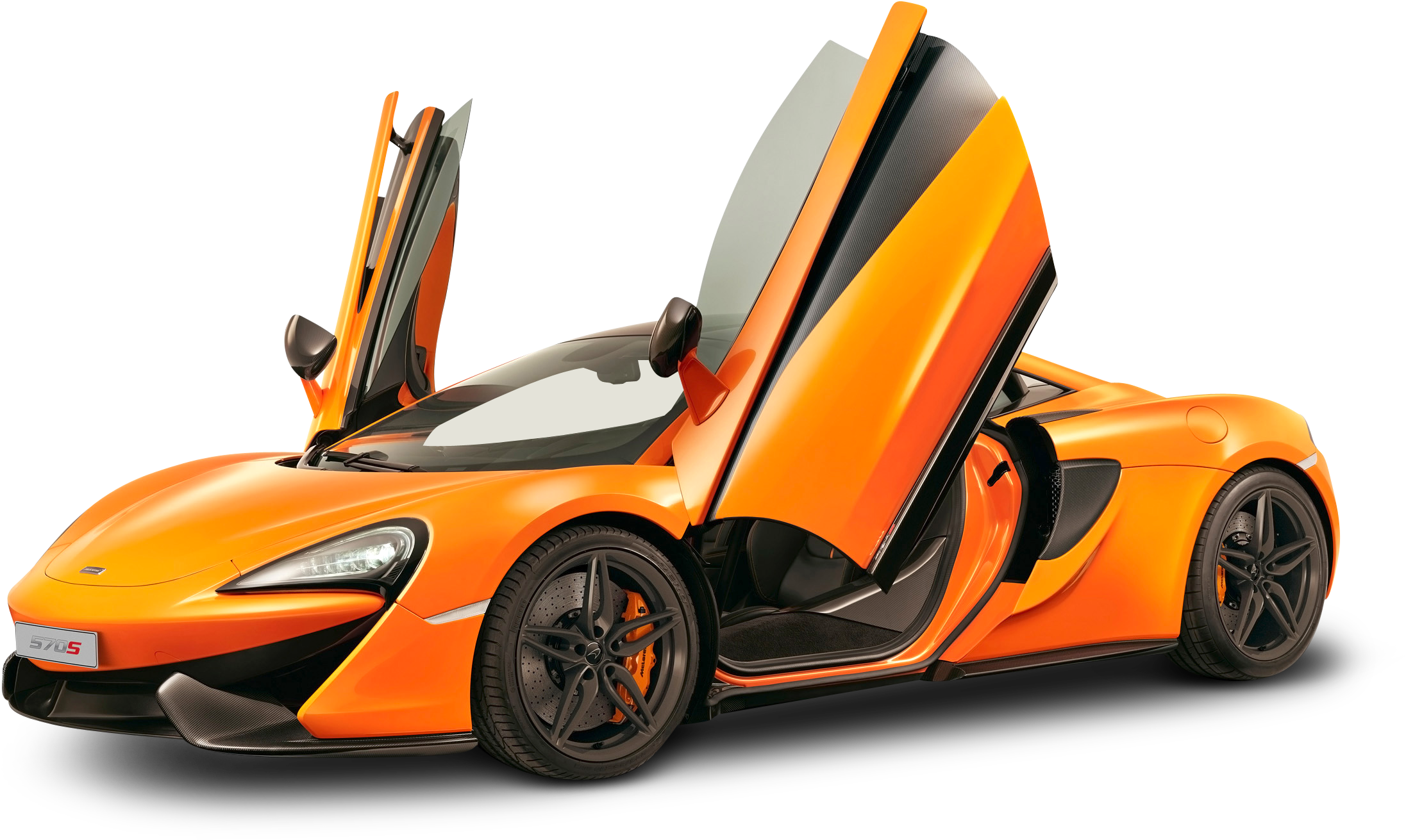 Mclaren 650s Gt Orange Car Png Image - Mclaren 570s Doors Open (2380x1444), Png Download