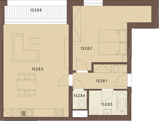 Plán Bytu - Floor Plan (540x412), Png Download