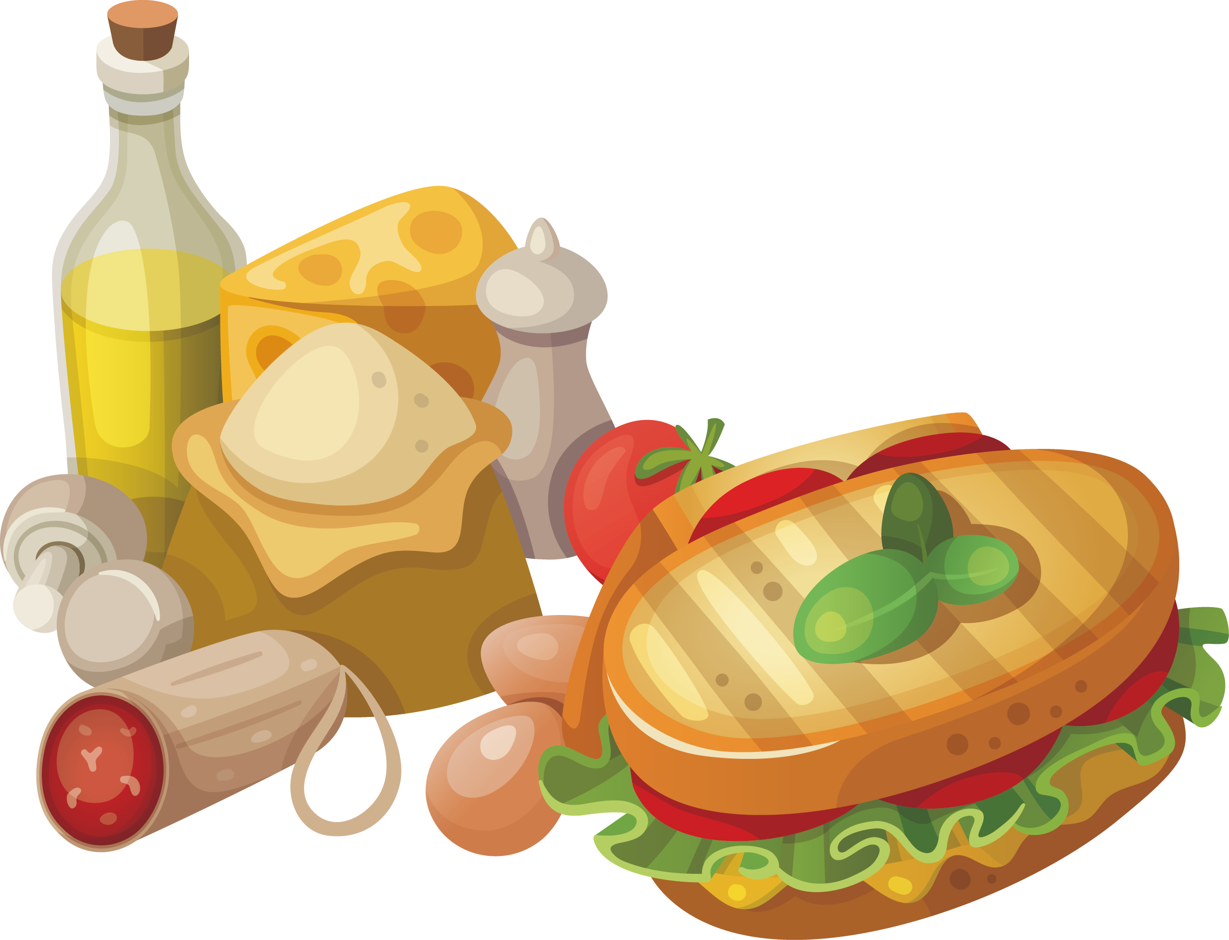 Clip Royalty Free Download Cuisine Pizza Breakfast - Food (2470x1889), Png Download