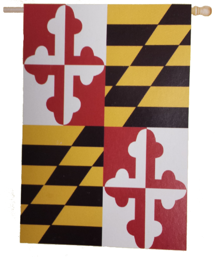 State Of Maryland Banner House Flag - Vertical Maryland Flag (728x873), Png Download