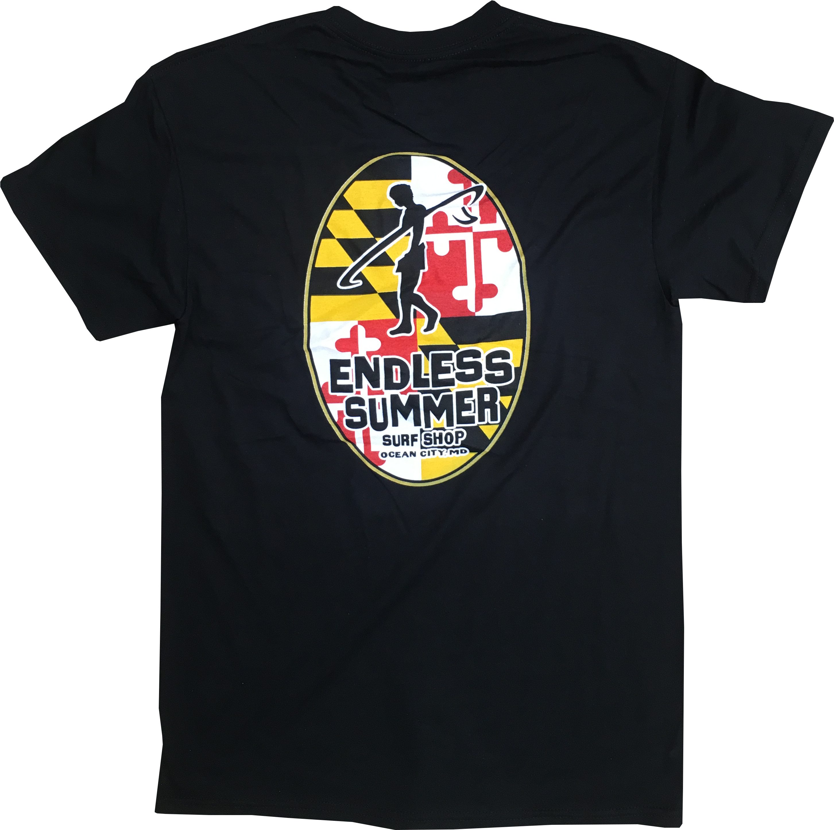 Black Endless Summer Tshirt With Maryland Flag Logo - Solid Tee (3024x4032), Png Download