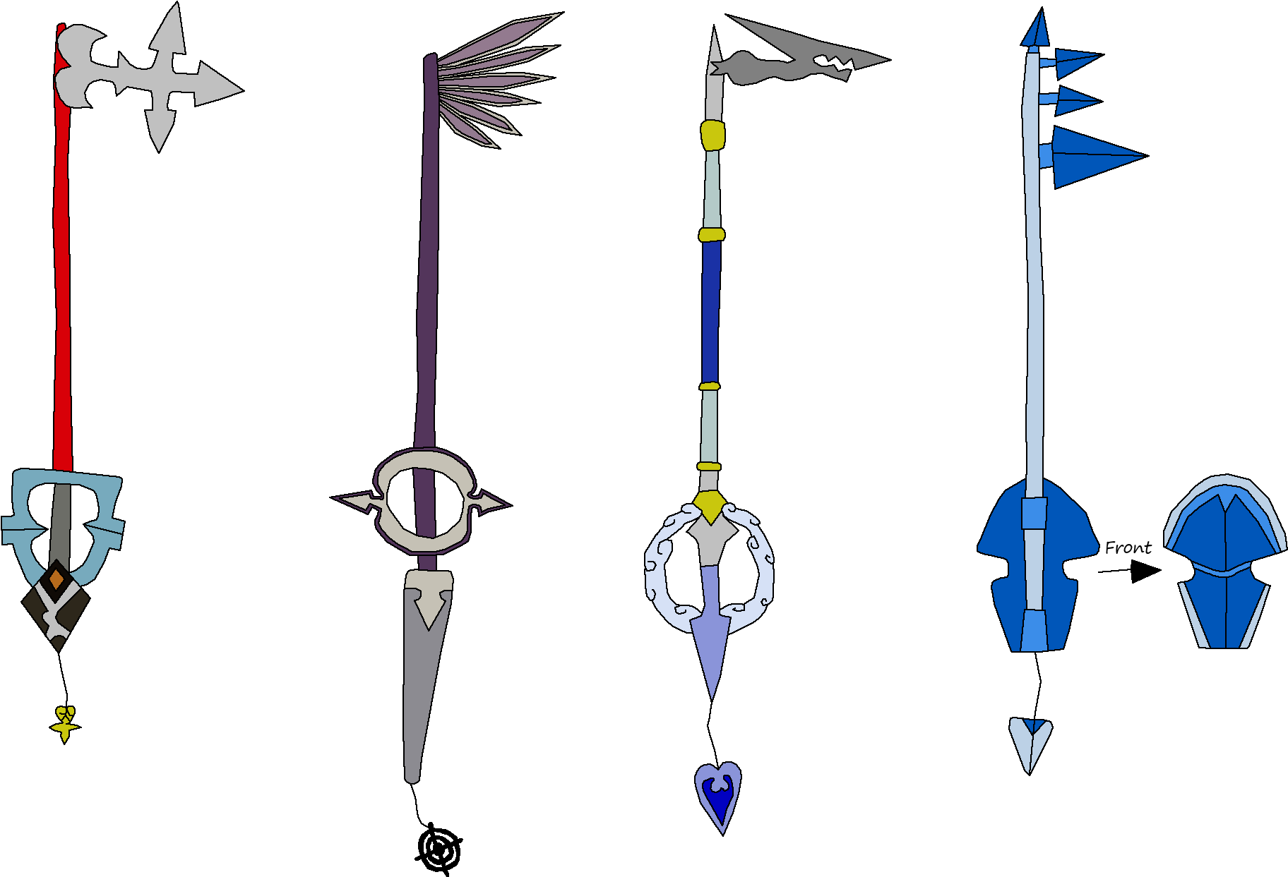 Organizationxiii Keyblades - Kingdom Hearts (1988x1490), Png Download