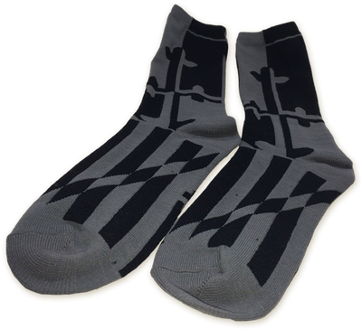 Maryland Flag Gray Color Pattern Crew Socks Made From - Sock (498x373), Png Download