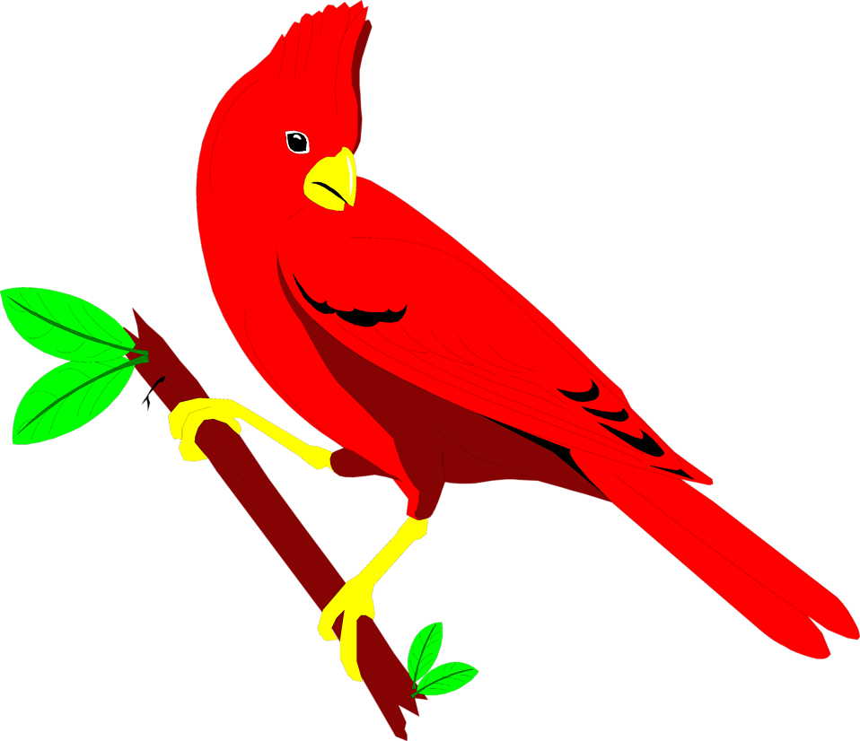 Banner Free Stock Photo Illustration Of A Perched - Flying Cartoon Cardinal Gif (958x826), Png Download