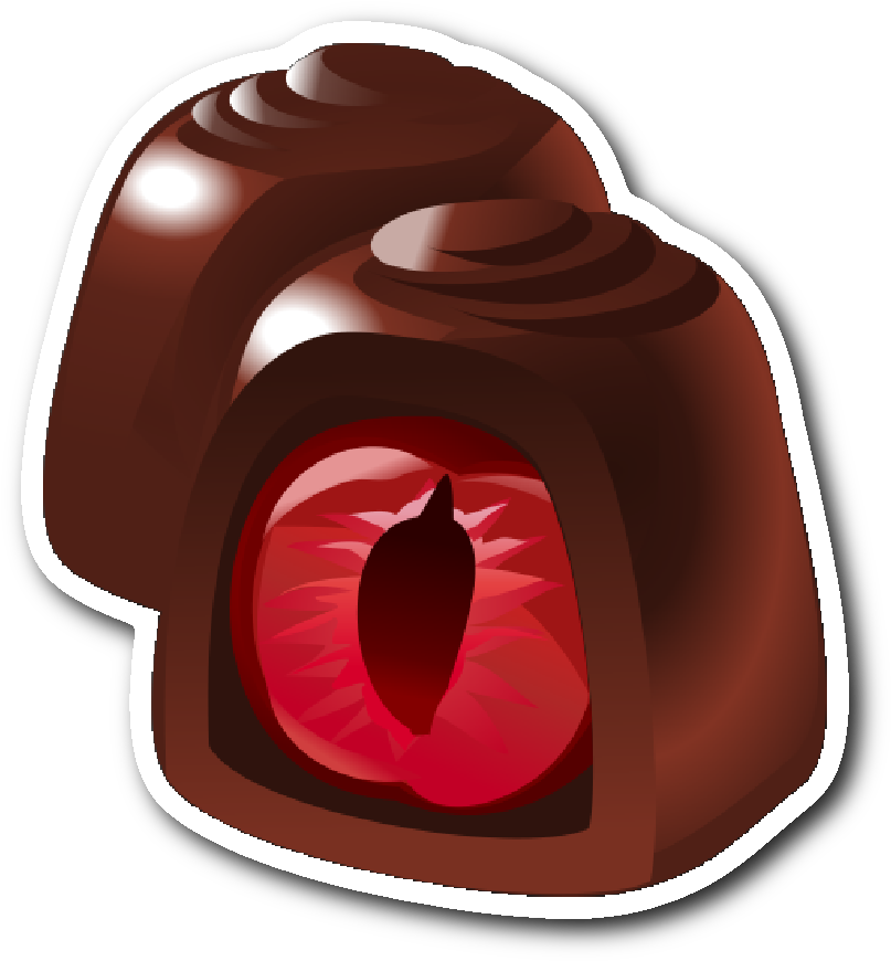 Cherry Chocolate Sticker - Cherry Chocolate Png (1064x1064), Png Download