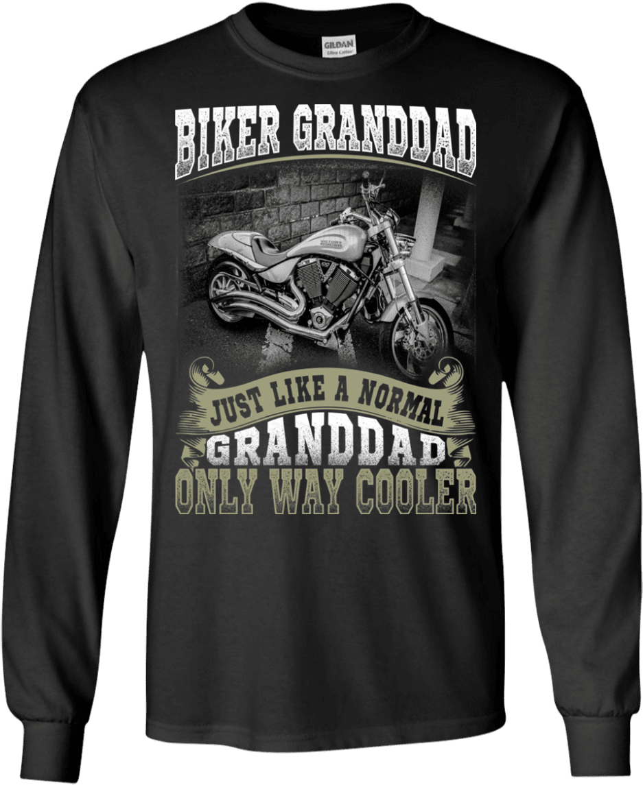 Tst Biker Granddad Ls Cotton Tee S-6x - Chicago Bears T Shirts (1155x1155), Png Download