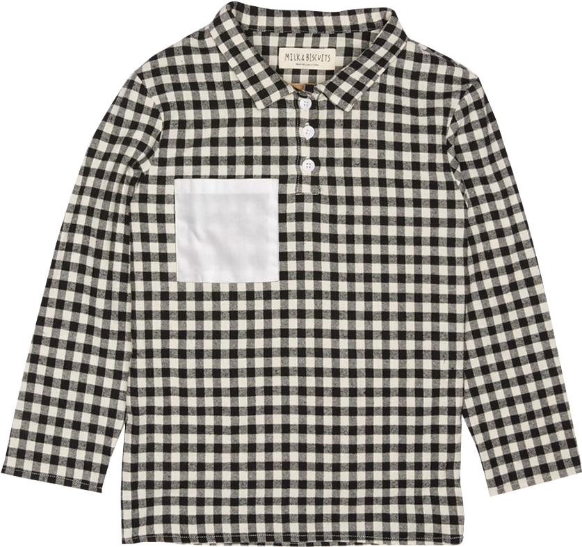 Milk And Biscuits Gingham Granddad Shirt - Shirt (1000x1000), Png Download