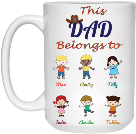 This Dad Belongs To Personalized Coffee Mugs High Quality - Dad Belongs To Mug (480x480), Png Download