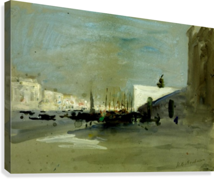 Harbour Scene In Venice Hercules Brabazon Brabazon - Fondamenta Della Salute, Venice (429x358), Png Download