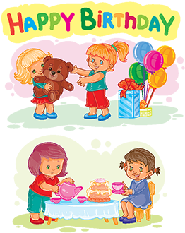 Template For Happy Birthday Greeting Card - Vector Graphics (360x360), Png Download