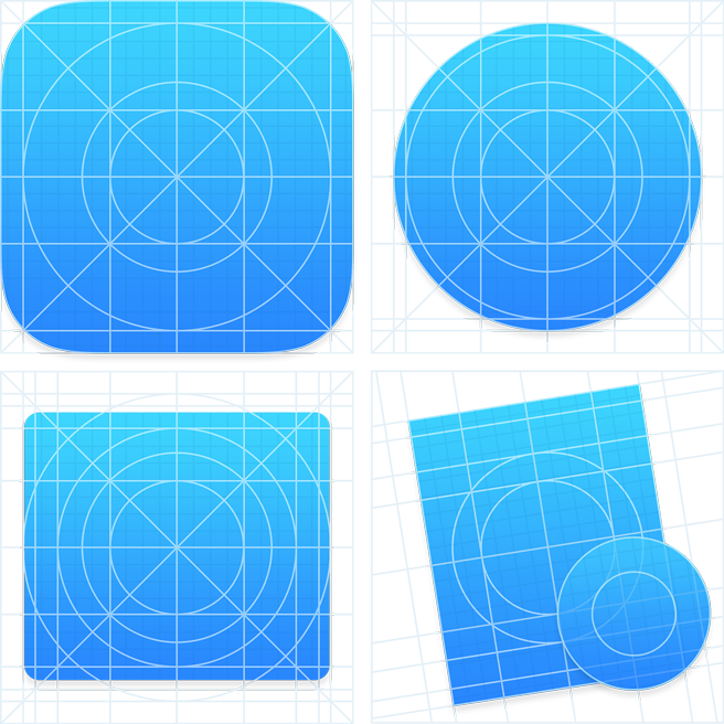 Ios Icon Grid, Osx Circle Icon Grid, Osx Square Icon - Apple Design Icon (656x656), Png Download