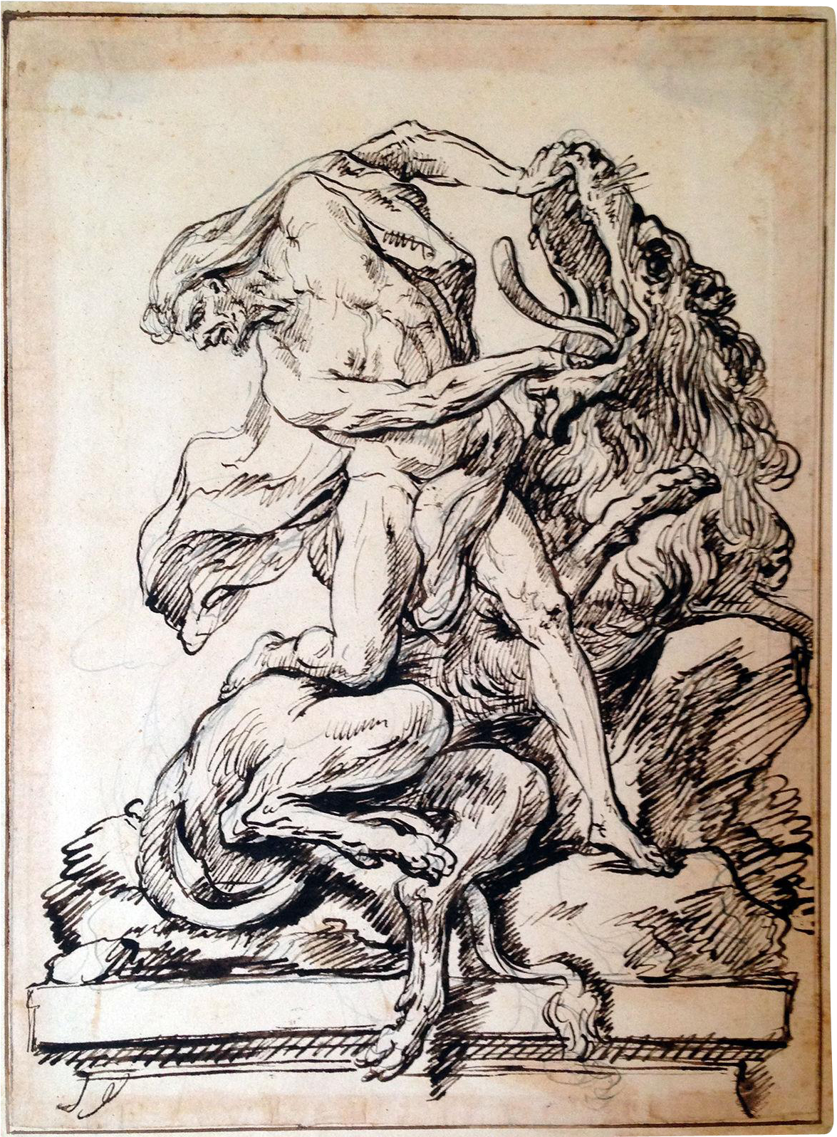 Clip Free Subdues The Nubian Lion Ink Austrian Th - Hercules Subdues The Nubian Lion (1596x1596), Png Download