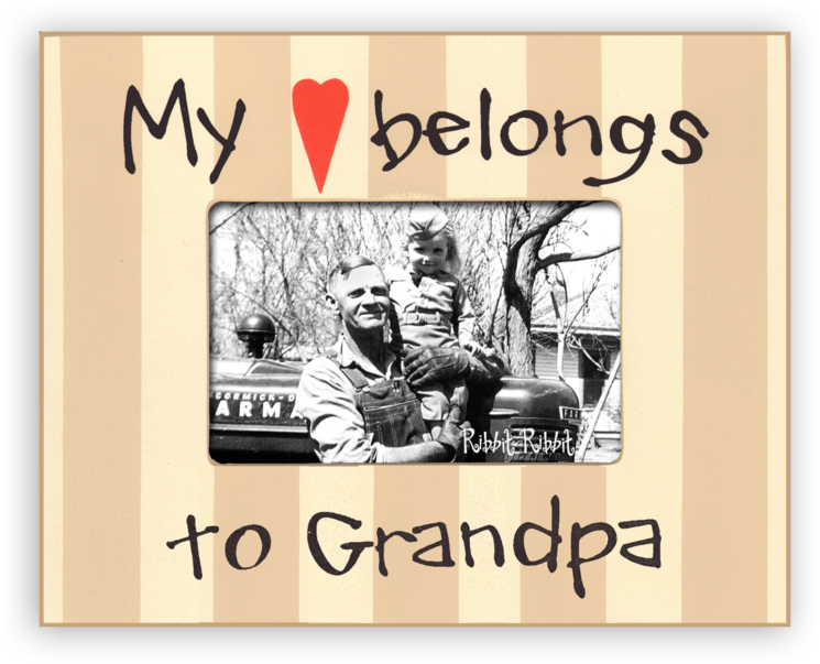 My Heart Belongs To Grandpa - Daddy And Me Picture Frame (1024x1024), Png Download