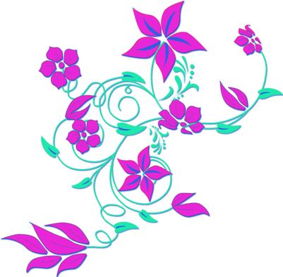 Arabesco De Flores - Purple Flowers Clip Art Border Png (400x400), Png Download