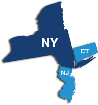 We Are An Established Full Service Security Firm With - Map Of Ny Nj Ct (391x383), Png Download