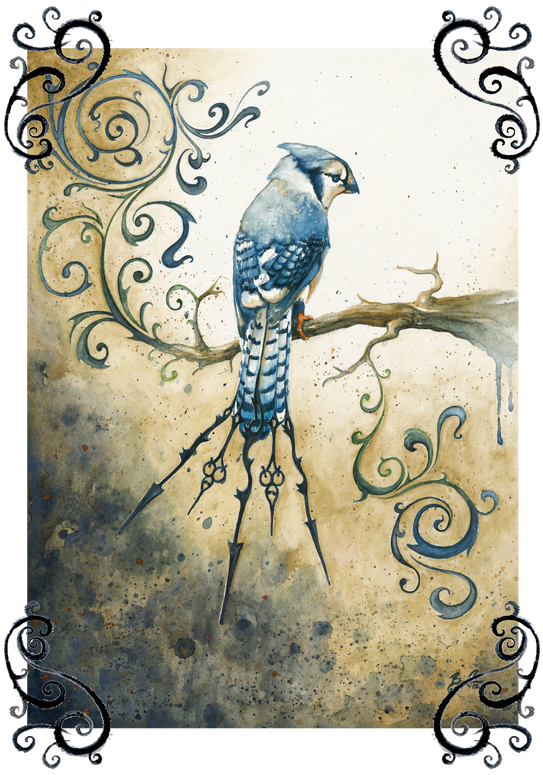 Seattle-based Artist And Curator Specialising In Original - Flying Blue Jay Drawings (545x800), Png Download