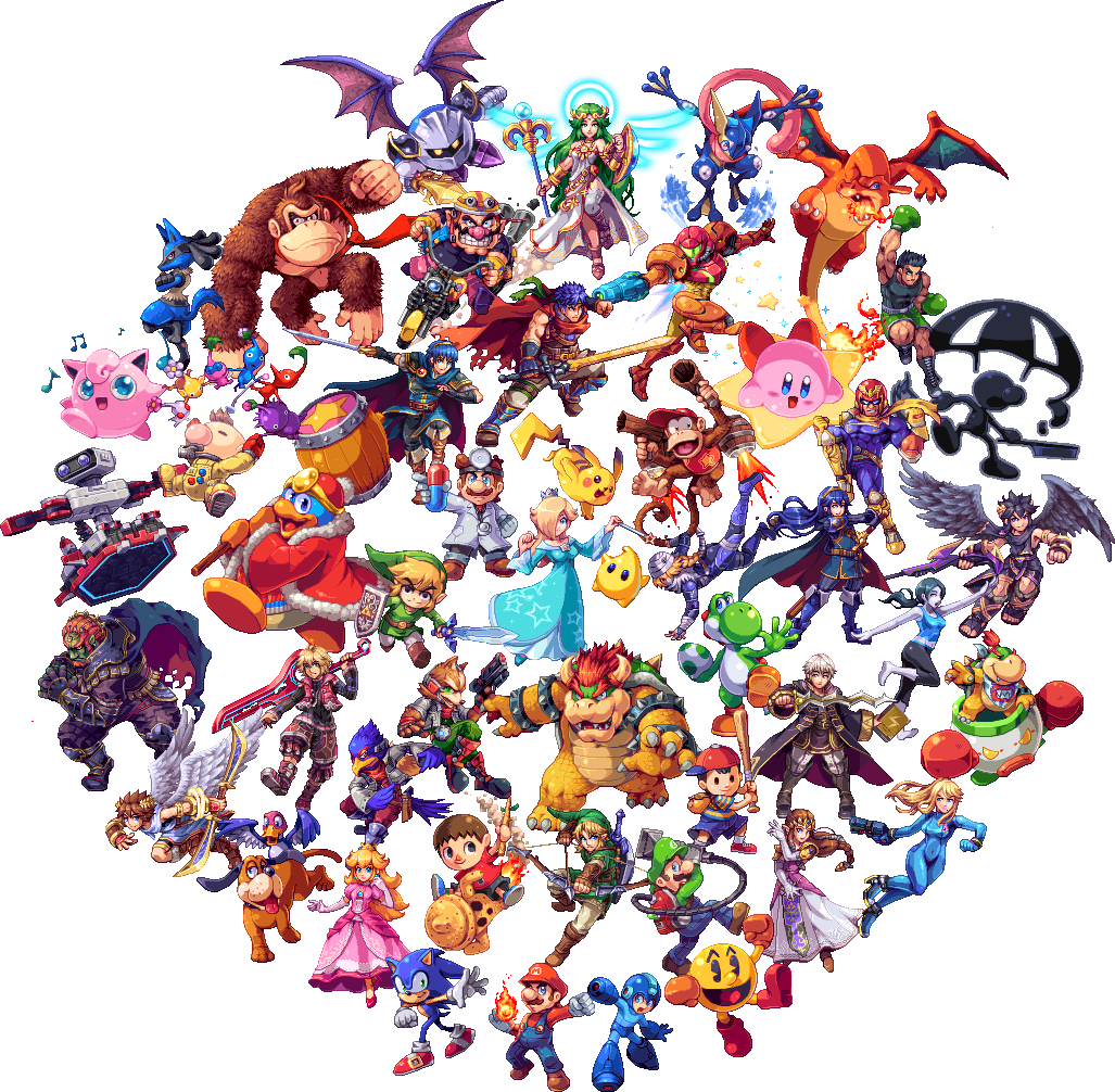 534kib, 1027x1006, 131 - Smash Bros 4 Pixel Art (1027x1006), Png Download
