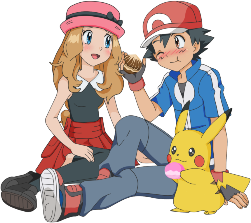 Ash Ketchum Pokémon X And Y Pokémon Black 2 And White - Ash Y Serena Png (910x846), Png Download